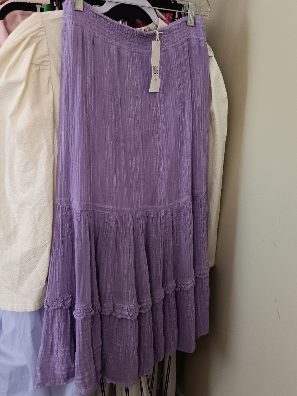 NWT Lavender Rich Cotton Midi Skirt Size Small